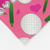 Couverture Polaire Nom personnalisé boules de golf rose coeur tee - s (Coin)