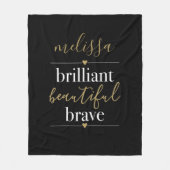 Couverture Polaire Nom personnalisé Brillant Belle Brave (Devant)