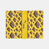 Couverture Polaire Nom personnalisé brownies jaune (Devant (Horizontal))