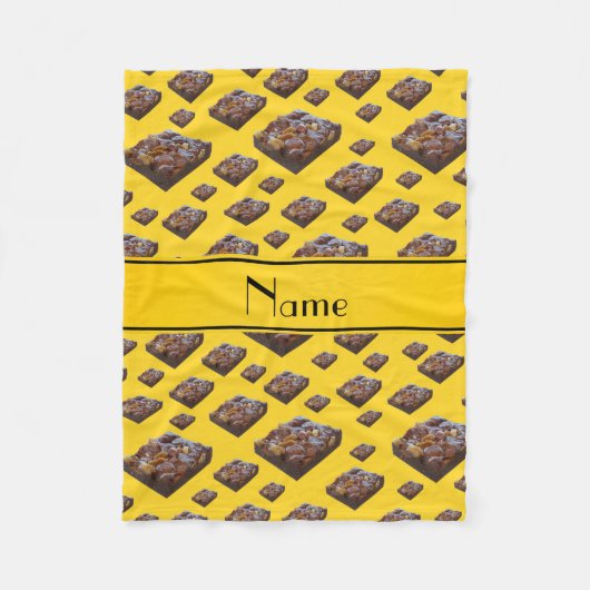 Couverture Polaire Nom personnalisé brownies jaune (Devant)