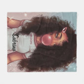 Couverture Polaire Nom personnalisé Bubble Black Girl Blanket (Devant (Horizontal))