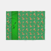 Couverture Polaire Nom personnalisé bulldogs français vert (Devant (Horizontal))