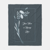 Couverture Polaire Nom personnalisé Cadre Floral (Devant)