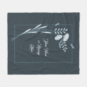 Couverture Polaire Nom personnalisé Cadre Floral (Devant (Horizontal))