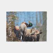 Couverture Polaire Nom personnalisé Canards colverts (Devant (Horizontal))