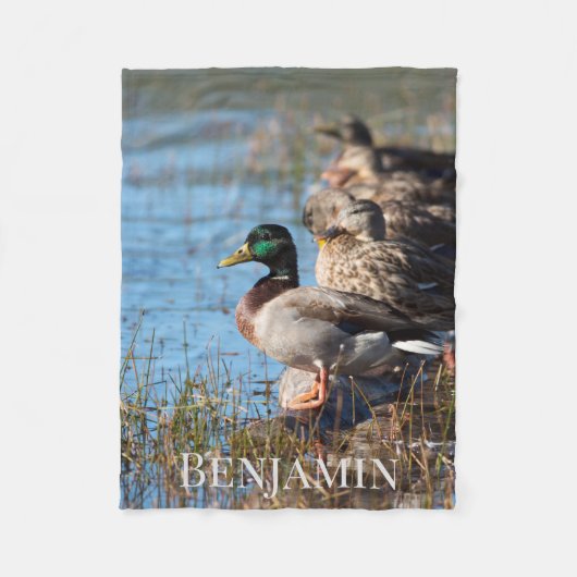 Couverture Polaire Nom personnalisé Canards colverts (Devant)
