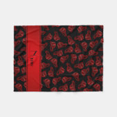 Couverture Polaire Nom personnalisé Casques à feu noir (Devant (Horizontal))