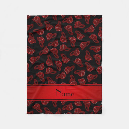 Couverture Polaire Nom personnalisé Casques à feu noir (Devant)