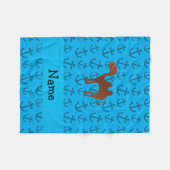 Couverture Polaire Nom personnalisé chameau bleu ancres motif (Devant (Horizontal))