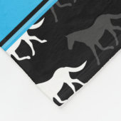 Couverture Polaire Nom personnalisé chevaux de couleur noire (Coin)