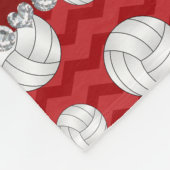 Couverture Polaire Nom personnalisé chevrons rouges volleyballs (Coin)