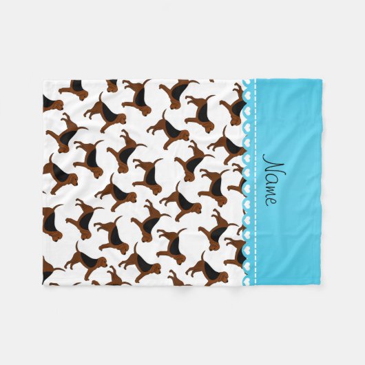 Couverture Polaire Nom personnalisé chiens de sang blanc (Devant (Horizontal))