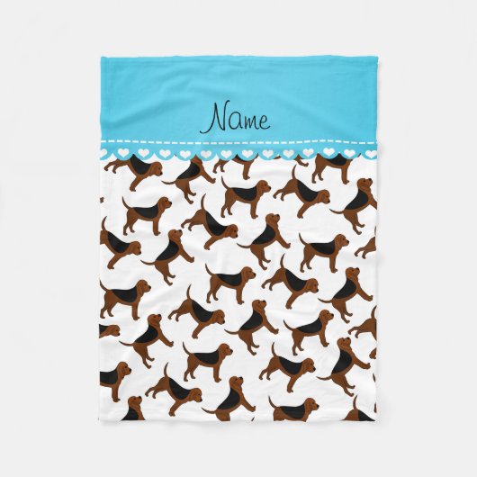 Couverture Polaire Nom personnalisé chiens de sang blanc (Devant)