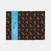 Couverture Polaire Nom personnalisé Chiens de soie irlandaise noire (Devant (Horizontal))