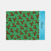 Couverture Polaire Nom personnalisé Chiens de terrier à la frontière  (Devant (Horizontal))