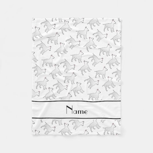Couverture Polaire Nom personnalisé Chiens de terrier taureau blanc (Devant)