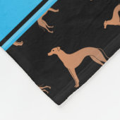 Couverture Polaire Nom personnalisé Chiens Whippet noirs (Coin)