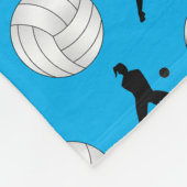 Couverture Polaire Nom personnalisé ciel bleu volleyballs silhouettes (Coin)