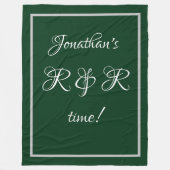 Couverture Polaire Nom personnalisé cool Forest Green "R & R time" (Devant)