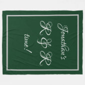 Couverture Polaire Nom personnalisé cool Forest Green "R & R time" (Devant (Horizontal))