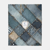 Couverture Polaire Nom personnalisé correctifs denim jeans bleus pour (Devant)