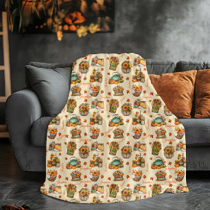 Couverture Polaire Nom personnalisé cosy Halloween Automne