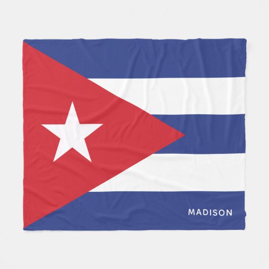 Couverture Polaire Nom personnalisé Cuba Drapeau (Devant (Horizontal))