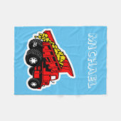 Couverture Polaire Nom personnalisé de garçons des camions | (Devant (Horizontal))