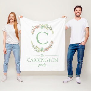 Couverture Polaire Nom personnalisé de la famille Monogram
