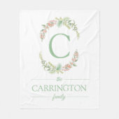 Couverture Polaire Nom personnalisé de la famille Monogram (Devant)