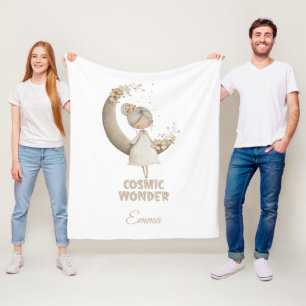Couverture Polaire Nom personnalisé de la lune de fée de l'émerveille