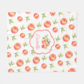 Couverture Polaire Nom personnalisé de la pêche de fille (Devant (Horizontal))