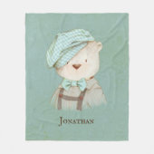 Couverture Polaire Nom personnalisé de l'ours en peluche (Devant)