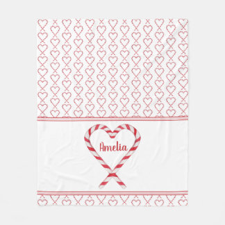 Couverture Polaire Nom personnalisé de Noël mignon Sucre de canne Coe