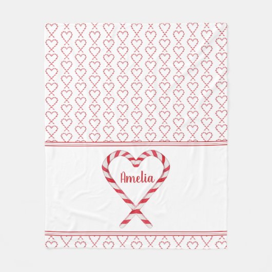 Couverture Polaire Nom personnalisé de Noël mignon Sucre de canne Coe (Devant)