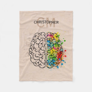 Couverture Polaire Nom Personnalisé Du Cerveau Humain Gauche Et Droi