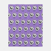 Couverture Polaire Nom personnalisé du crâne d'Halloween mou pourpre (Devant)