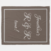 Couverture Polaire Nom personnalisé élégant Rustique Tan "R & R time" (Devant (Horizontal))