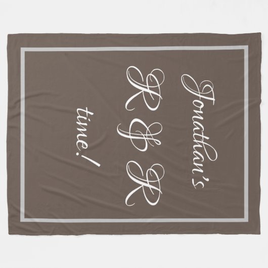 Couverture Polaire Nom personnalisé élégant Rustique Tan "R & R time" (Devant (Horizontal))