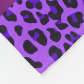 Couverture Polaire Nom personnalisé éléphant violet empreinte de léop (Coin)