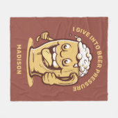 Couverture Polaire Nom personnalisé et bière texte amusant (Devant (Horizontal))