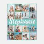 Couverture Polaire Nom personnalisé et collage photo unique (Devant)