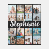 Couverture Polaire Nom personnalisé et collage photo unique (Devant)