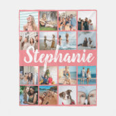 Couverture Polaire Nom personnalisé et collage photo unique (Devant)