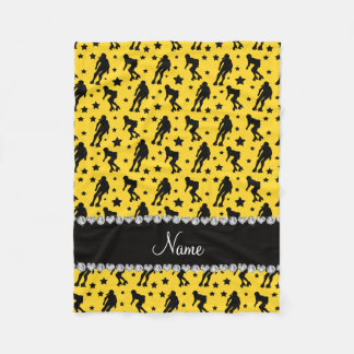 Couverture Polaire Nom personnalisé étoiles de derby à rouleau jaune