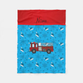Couverture Polaire Nom personnalisé feu camion bleu santa chapeaux ar (Devant)