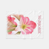 Couverture Polaire Nom personnalisé Fleur Amaryllis rose (Devant (Horizontal))
