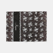 Couverture Polaire Nom personnalisé fleur de lis parties scintillant  (Devant (Horizontal))