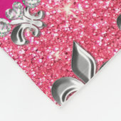 Couverture Polaire Nom personnalisé fleur de lis parties scintillant  (Coin)