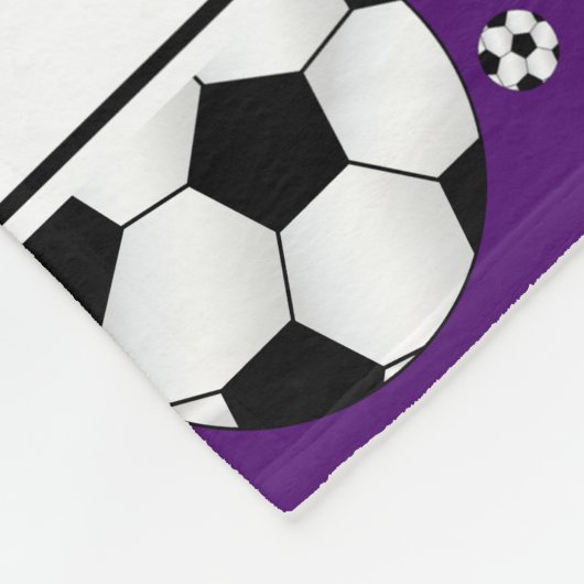 Couverture Polaire Nom personnalisé fun violet balle de football blan (Coin)